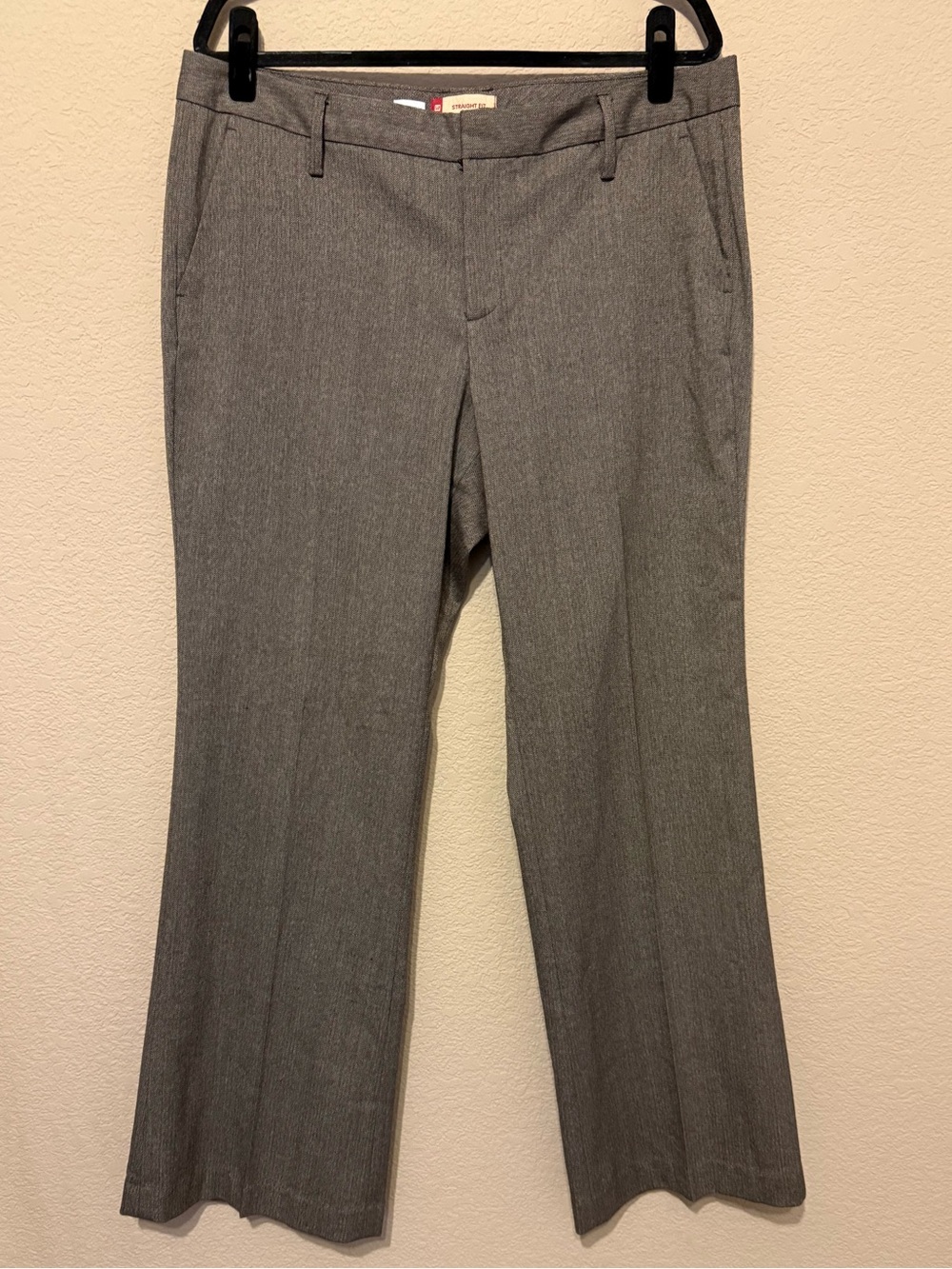 Gap Dress Pants Womens 14 straight leg stretch Gray Casual Brown Taupe Business